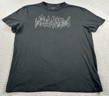 AllSaints Shirt Men's Small Black Graphic Spell Out Logo Oversized Outdoor