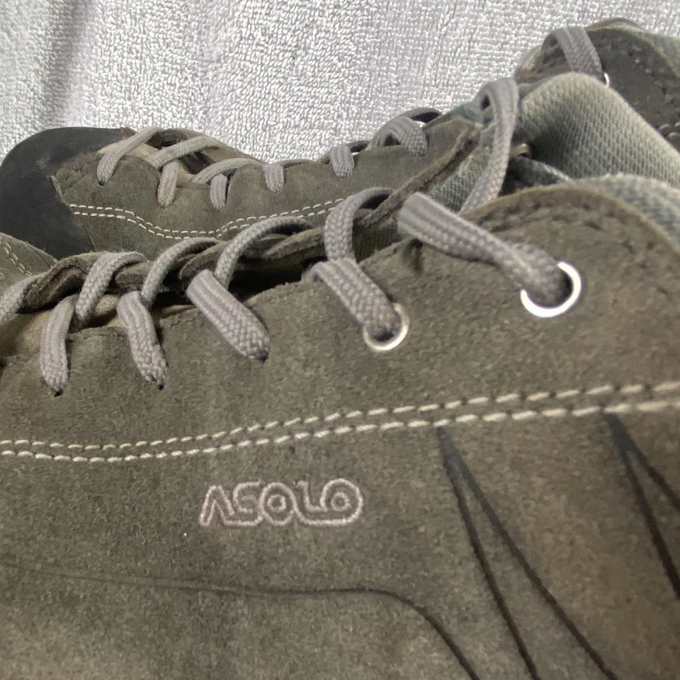 Zapatos Asolo Gore-Tex Vibram para Hombres Talla 12 Gris Gamuza Baja Senderismo Aproximación Sendero Foto 4 de 4