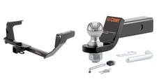 CURT Trailer Hitch Kit w/ 2in Receiver, Ball Mount, Hitch Lock, Pin & Clip 13135