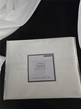 Ashford 1500 Thread Count Cal King Sheet Set 4PC White Fits 18" Mattress NEW