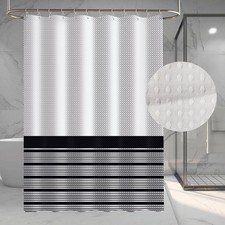 Shower Curtains Classic White and Black Striped,Modern Farmhouse Shower Curta...
