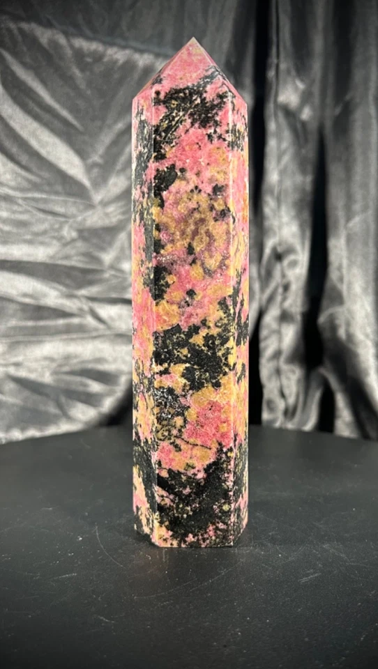 6.5" Absolutely Beautiful Rhodonite Tower 1lb 4.4oz (578 grams) - Image 4 of 4