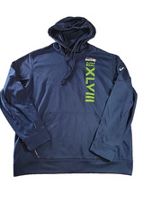 Nike Therma NFL Seattle Seahawks Super Bowl XLVIII Football Hoodie XL Blue NFLH8