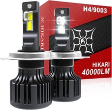 Beam LED Bulbs, 45W Upgraded Core Chips, HIKARI WINGS 2026 40000LM H4 9003 Dual