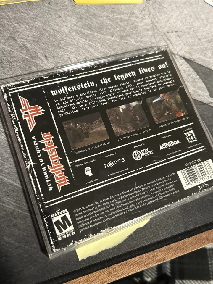 Wolfenstein PC Game Compact Disc Return to Castle 2001 Windows Activision w Code - Image 3 of 3