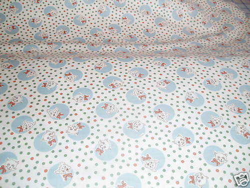 Kitty cat puppy dog baby toddler sheets set polka dots - Afbeelding 1 van 1