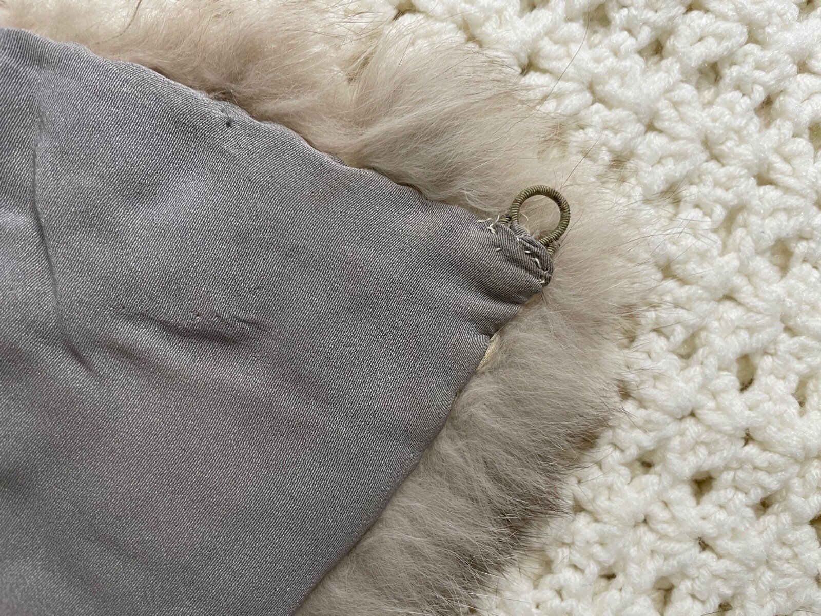 Fox Fur Accent Collar With Loop Button Closure an… - image 6