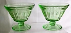 2 Hazel Atlas Green New Century "Lydia Ray" 3" Sherbets