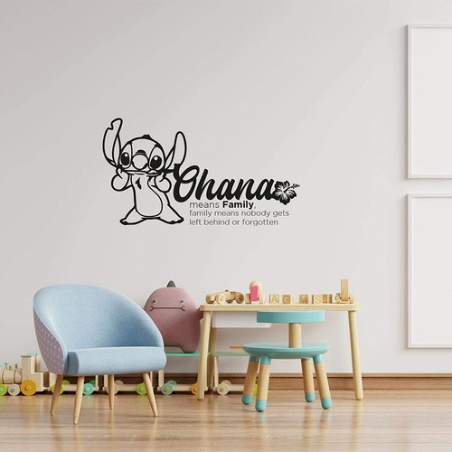 Ohana Lilo Stitch Family Home Quote Vinyl Wall Art Sticker for Home Room Decals - Picture 4 of 6