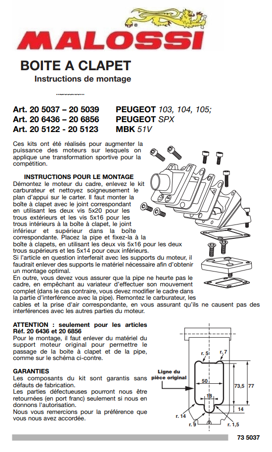 Other Motorcycle Parts Automotive Kit Admission Pipe Clapets Malossi O21 Peugeot 103 Rcx Spx Carter Majore Neuf