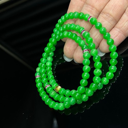 6mm Certified Natural Burmese High Icy 108 Llose Beads Jade jadeite Bracelets - 第 7/11 張圖片