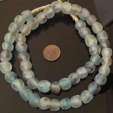 Amazing winter multi Krobo recycled Glass African trade Beads-Ghana