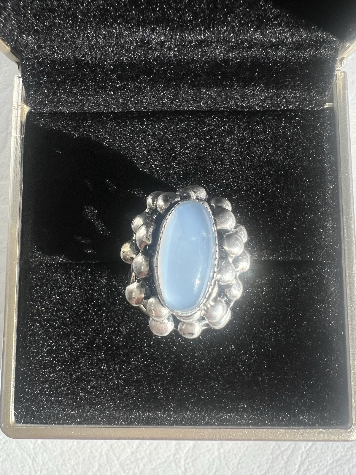 Moonstone Signed Beau Adjustable Ring Sterling Si… - image 1