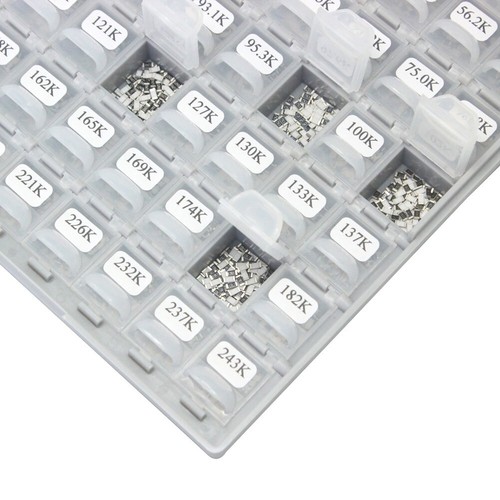 1206 chip resistor kits E96 series 1% RoHS 491 V x 100pcs distributed 4 BOX-ALL - Picture 6 of 8