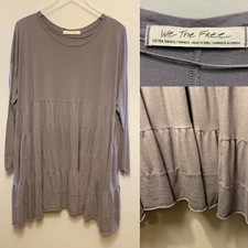 Free People We The Free Rory Oversized Dress Ruffle With Long Sleeve Extra Small