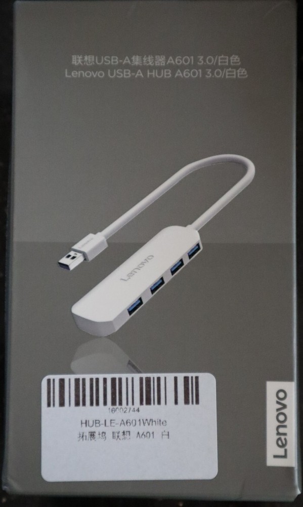 Lenovo Ultra-Slim 4-Port USB 3.0 Hub in White - Brand New
