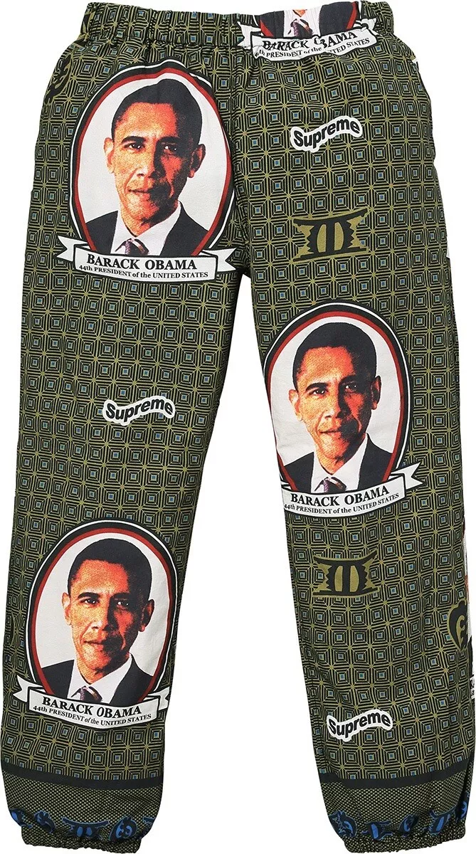 Pantalon de survêtement Supreme Barack Obama President VERT (moyen) SS 17 flambant neuf