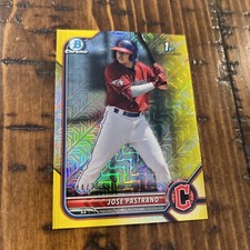 2022 Bowman Chrome 1st YELLOW MOJO REFRACTOR SP /75 Jose Pastrano RC #BCP-21 (c7