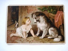 Victorian Trade Card "Dr. Jayne's Expectorant" w/ Adorable Child & Dog  *