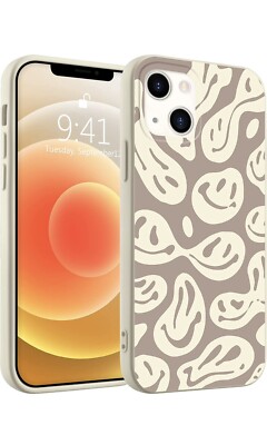 iPhone 13, White Liquid Silicone case, Soft gel rubber Full Body protective Case