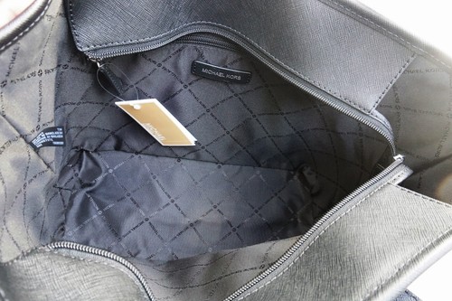 Sac Michael Kors sac à main Jet Set Travel SM TZ Shldr mort noir argent neuf - Photo 12 sur 13