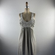 Anthropologie l 6 Molly New York Classic Linen Crochet Lace Empire Halter Dress