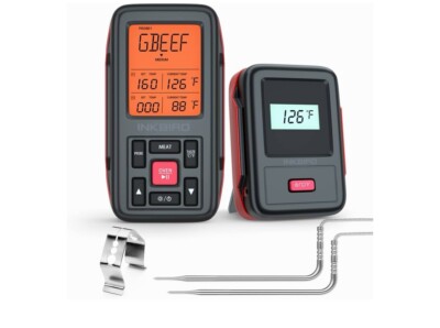 INKBIRD Wireless Meat Thermometer for Grilling 500FT Dual Probes Smoker Temp ...