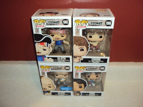 THE GOONIES LOT OF 4 CHUCK SLOTH DATA SLOTH WALMART EXCLUSIVE FUNKO POP VINYL