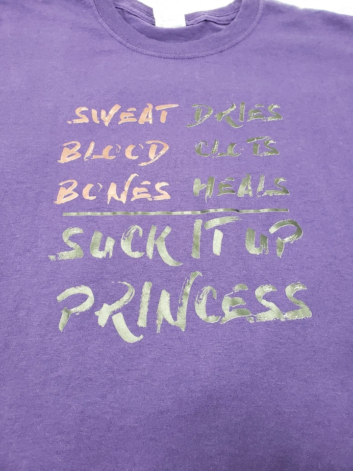 Camiseta Sweat Blood Bones Suck It Up Princesa Logo Púrpura Manga Corta Juvenil L Foto 2 de 4