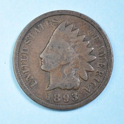 1893 Indian Head Cent Penny ~ VG VERY GOOD ~ US Type Coin ~ Diamonds