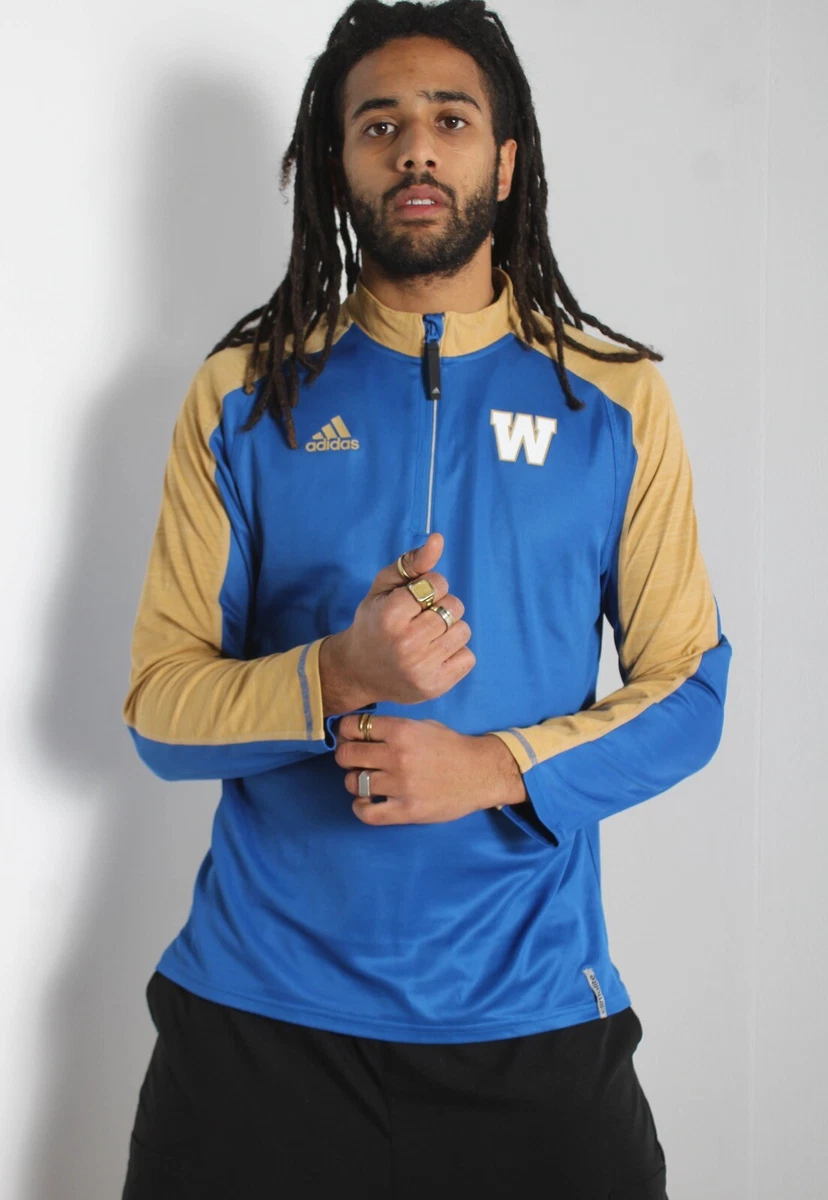 Adidas Climalite Mens 1 4 Zip Sports College Sweatshirt Blue SIze