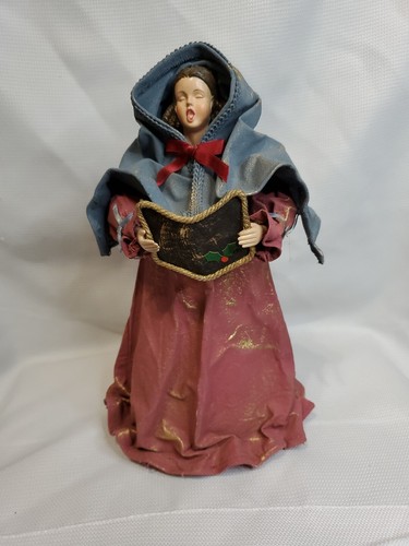 Set Of 4 Vintage Paper Mache Christmas Carolers - Handmade No Markings - Picture 7 of 15
