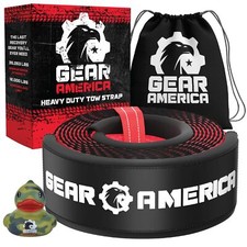 Heavy Duty Tow Strap 3x8 Tree Saver Winch With 35053 Lbs Break Strength Red