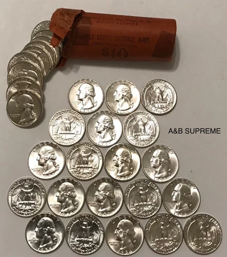 (20) Washington Quarters From OBW Roll Estate 1932-1964 CH-GEM Bu Unc 90% Silver