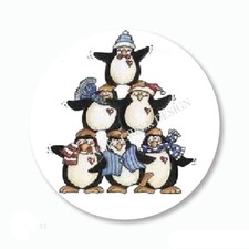 Penguin Pileup Christmas Scrapbook Stickers Holiday Favors Envelope Seals