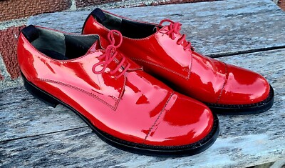 Miu Miu Vintage 90s Women's Leather Red Oxford Shoes EU 37 1