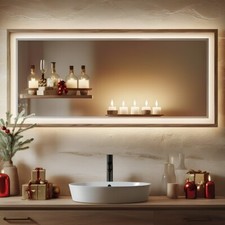 60INx 28IN Bathroom mirror, LED Mirror with 3 Color Modes