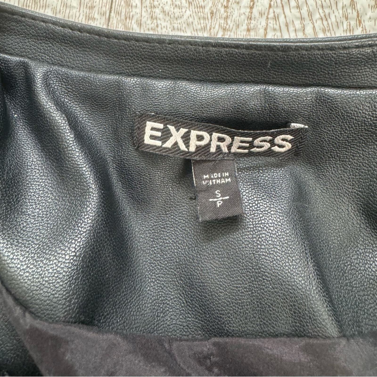 Express Leather Jacket Lined Tweed Motorcycle Lea… - image 9