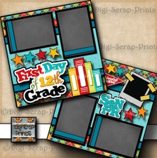 TWELFTH 12TH GRADE senior high School premade scrapbook pages digiscrap A0374