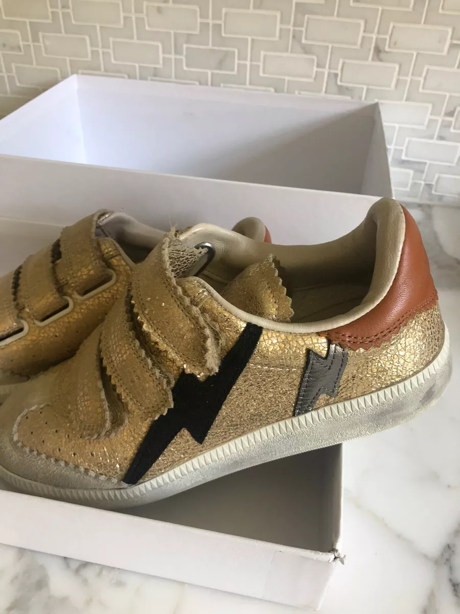 Bekend heb vertrouwen wijk Women's Size 5B Isabel Marant Gold Leather Beth Sneaker With Lightning Bolt  | eBay