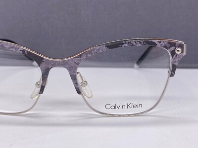 Calvin Klein Brille Damen Grau Silber Schwarz Große Gläser CK 5488