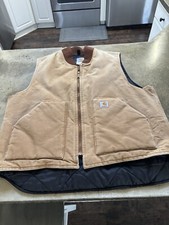 Vintage, Used, Carhartt Duck Men's Quilted Vest, Size XL