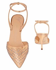 Giuseppe Zanotti 795 Size 6.5 Lucrezia Spiked Metallic Leather Pump 36.5 New