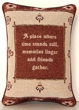 Southwestern Family Word Pillow "A Place Where....Friends Gather", Tapestry New
