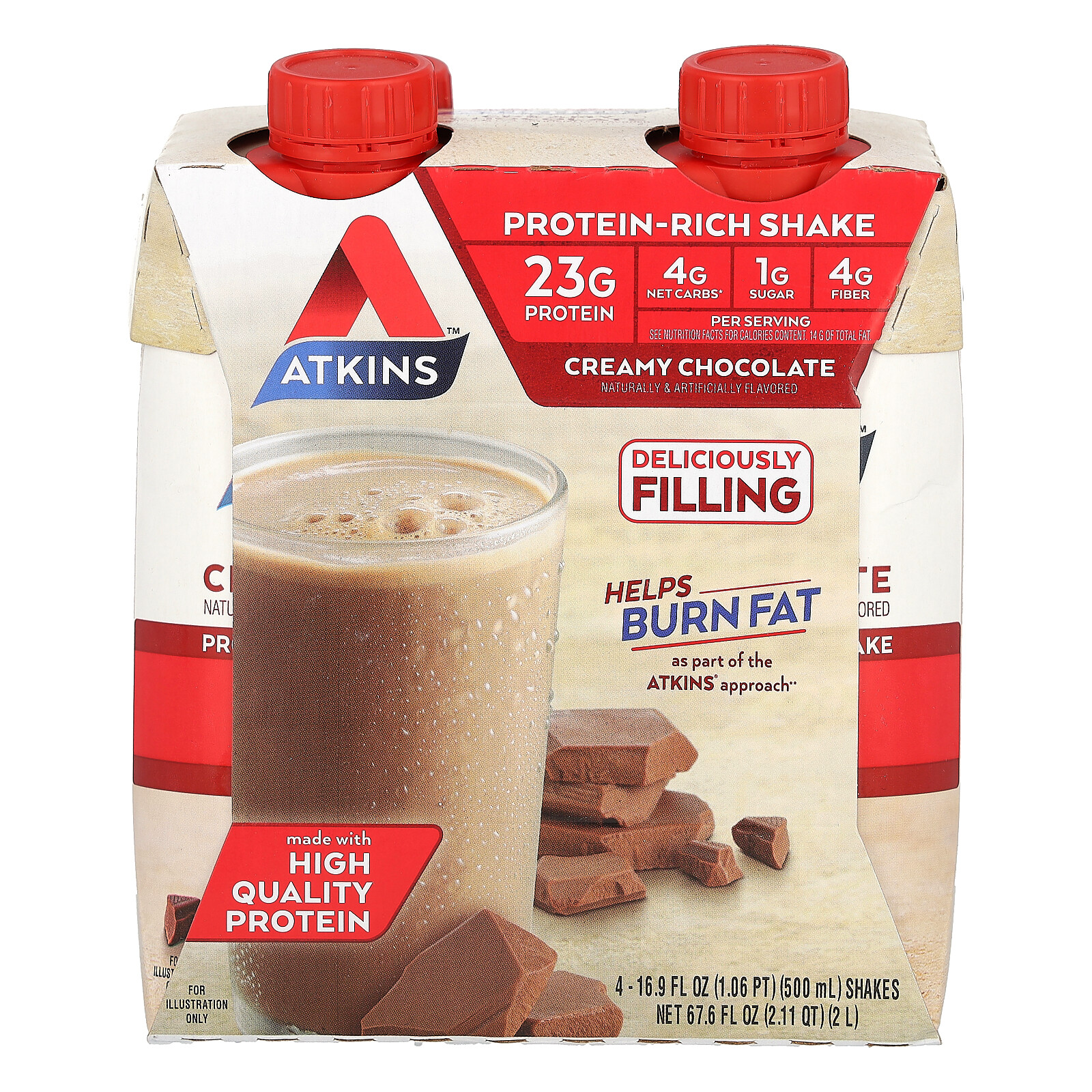 Protein-Rich Shake Creamy Chocolate 4 коктейля 169 жидких унций 500 мл каждый 3690₽