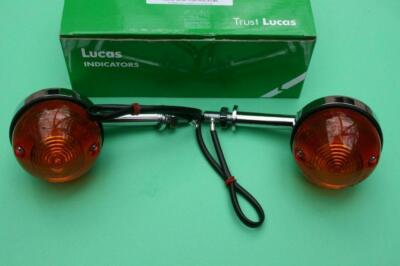 GENUINE LUCAS L874 INDICATORS 54057553 SHORT STEM A PAIR NORTON TRIUMPH BSA