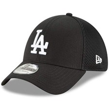 Authentic MLB New Era NEW Los Angeles Dodgers Black White Neo 39THIRTY Flex Hat