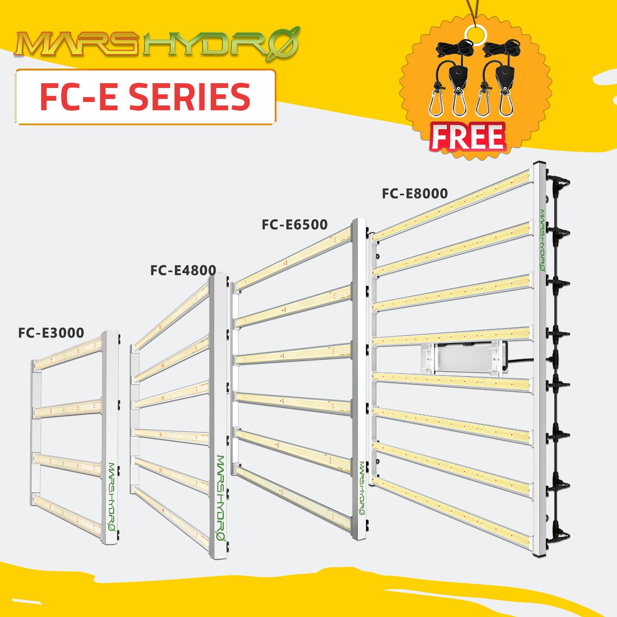 Mars Hydro FC-E3000 4800 6500 8000 LED Grow Light Bars for Indoor