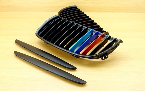 2005-2008 M-Color For BMW 3-Series E90 / E91 Matte Black Metal Look Front Grille - Picture 3 of 4
