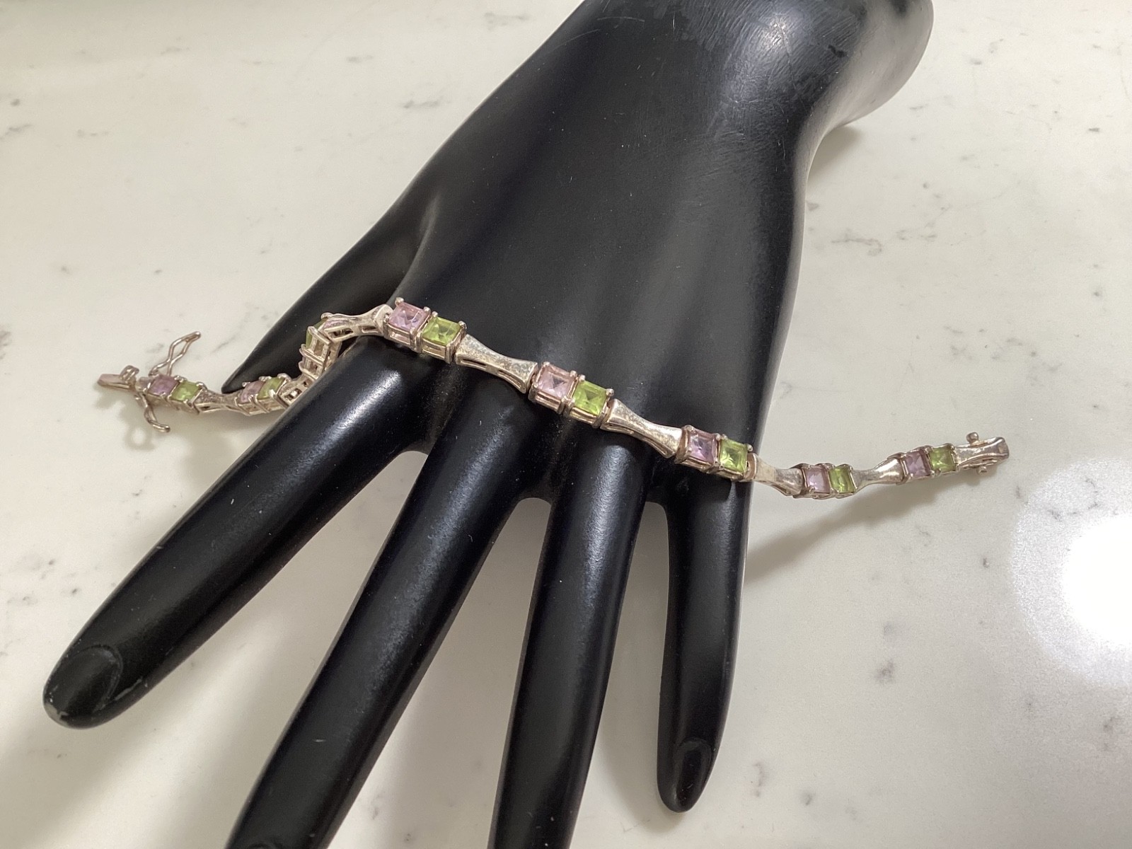 AUTHENTIC SIGNED STERLING SILVER AMETHYST & PERID… - image 1